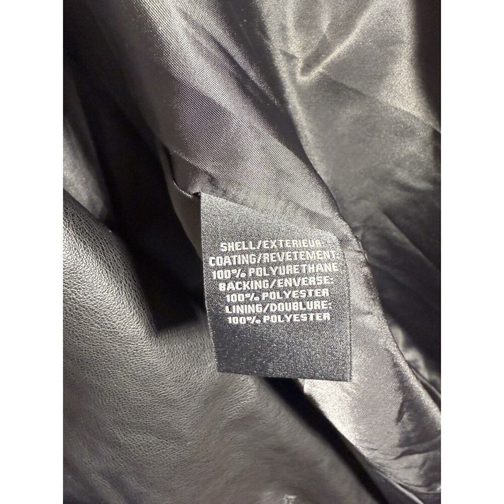 7 For All Mankind Women’s Black Double Breasted Faux Leather Coat Jacket Size M - Picture 7 of 8